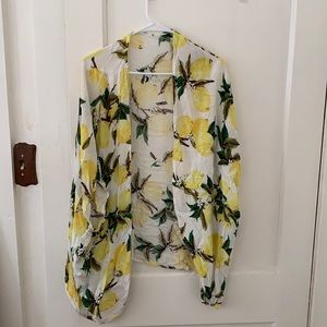 Lemon Printed Kimono/coverup